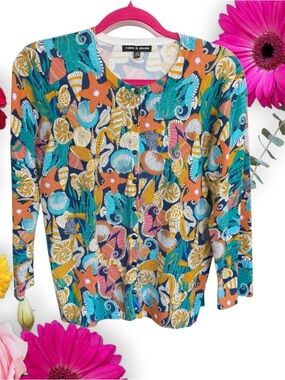 Cable & Gauge Seashell & Starfish Two-Pieces Cardigan & Top-Set